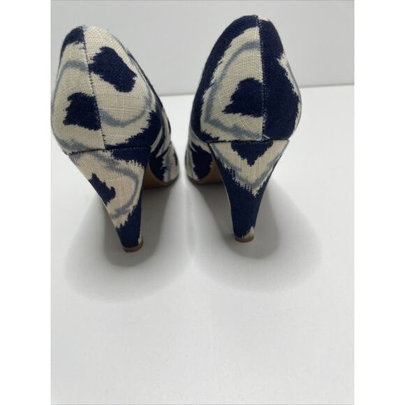 Women’s Seychelles Fabric Heels‎ SIZE 9 Anthropologie Aztec Blue Shoes Pumps - Picture 7 of 15